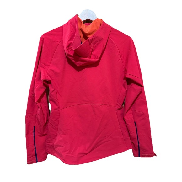 REI Jacket Womens XS Red‎ Full Zip Windbreaker Rain Resistant Hooded Zip Pockets - Picture 2 of 10
